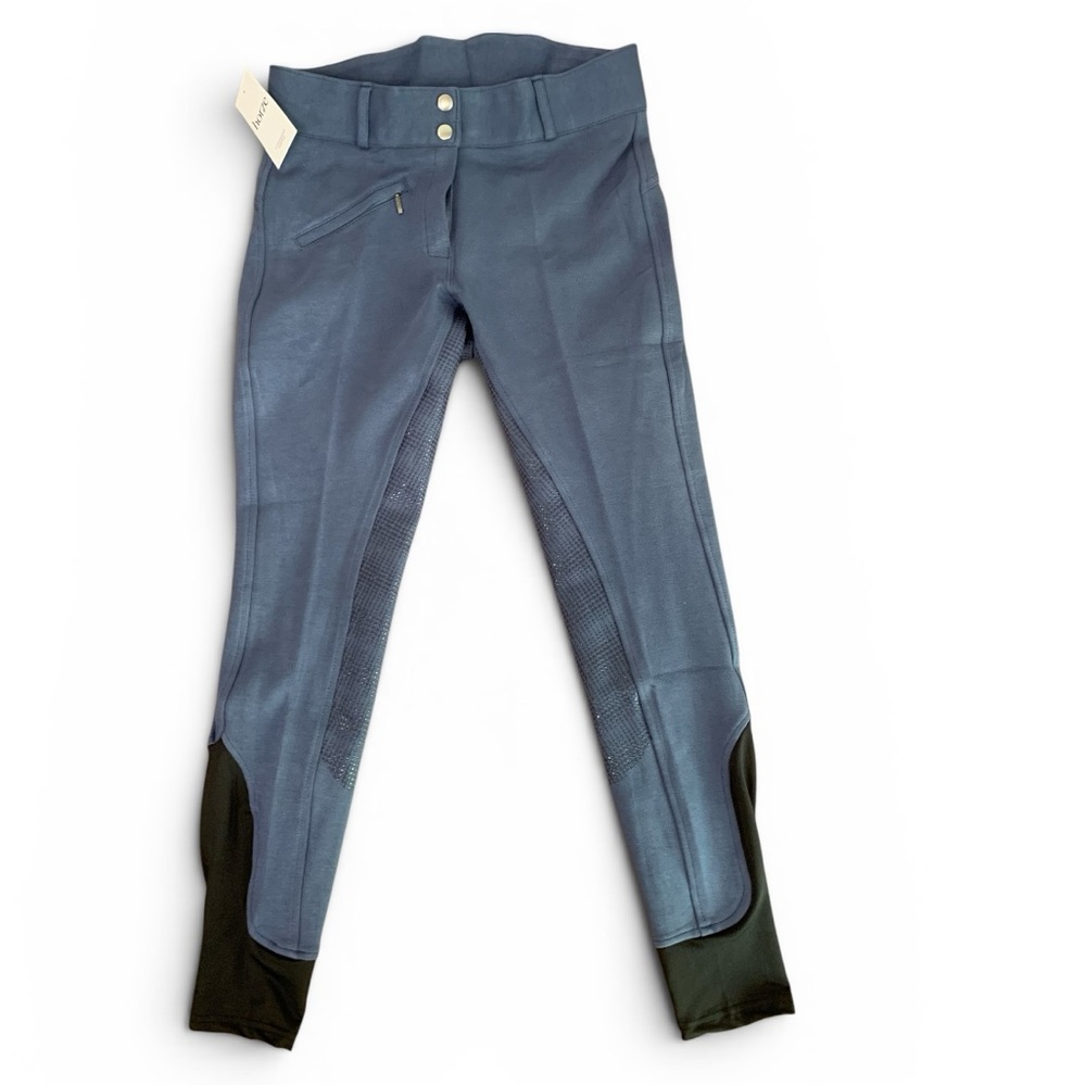 NWT Horze Full Seat Breeches Size 26 EU 38 Sea Blue Silicone Grip